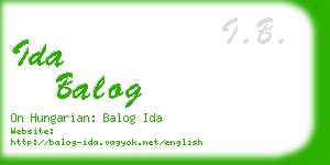 ida balog business card